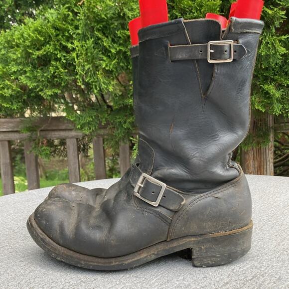 11E 60s Vintage Sears Engineer Harness Motorcycle Riding Work Boots Steel Toe - Picture 4 of 14